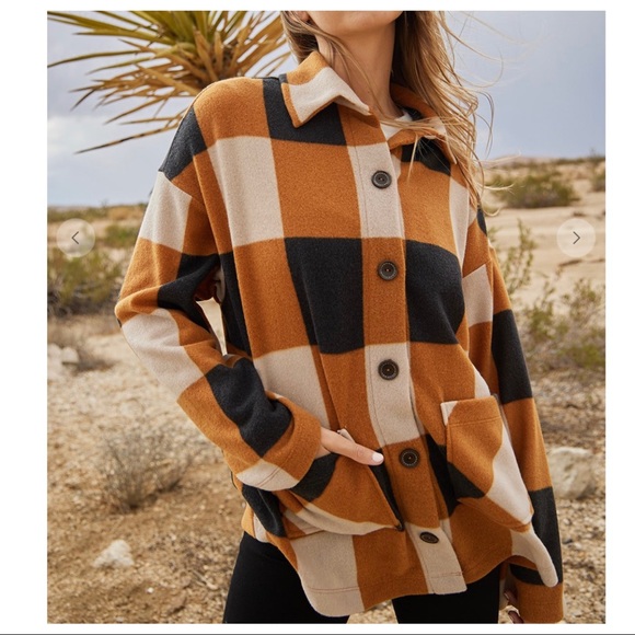 #14 ✨LAST ONE✨Boho Soft Textured Gingham Check Shirt Jacket - Picture 4 of 8